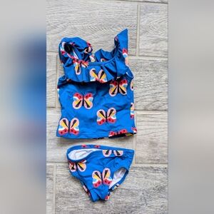 Hanna Andersson Blue Butterfly 2T VGUC Bikini Seth